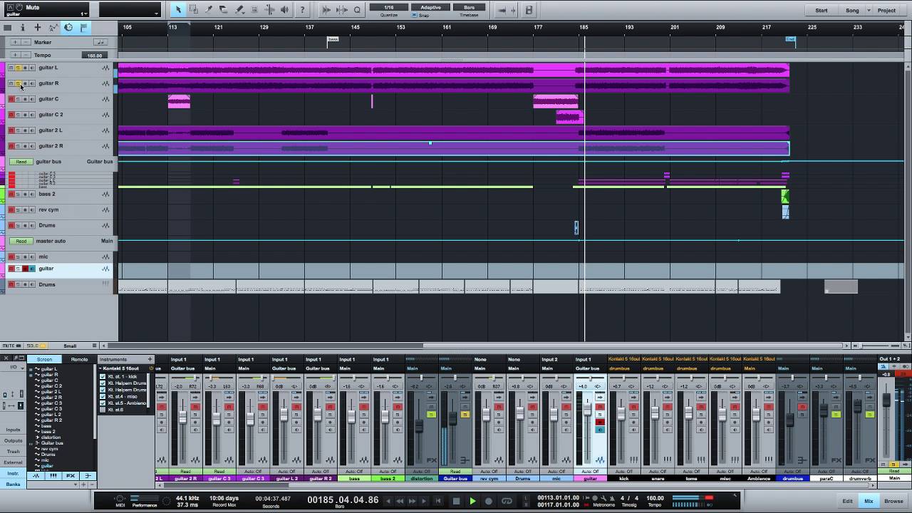 Mixing Distorted Rhythm Guitars - ABentleyMusic Tutorial