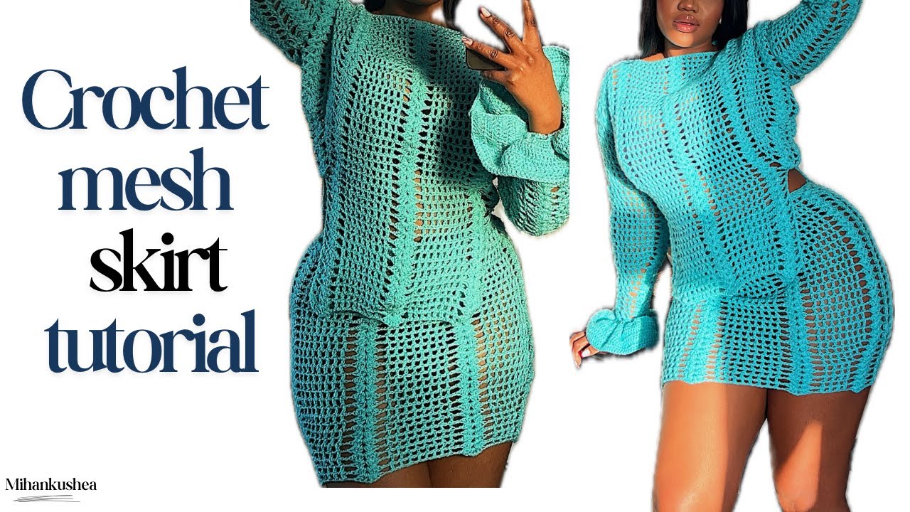 Crochet mesh skirt tutorial: Easy Shell skirt pattern 