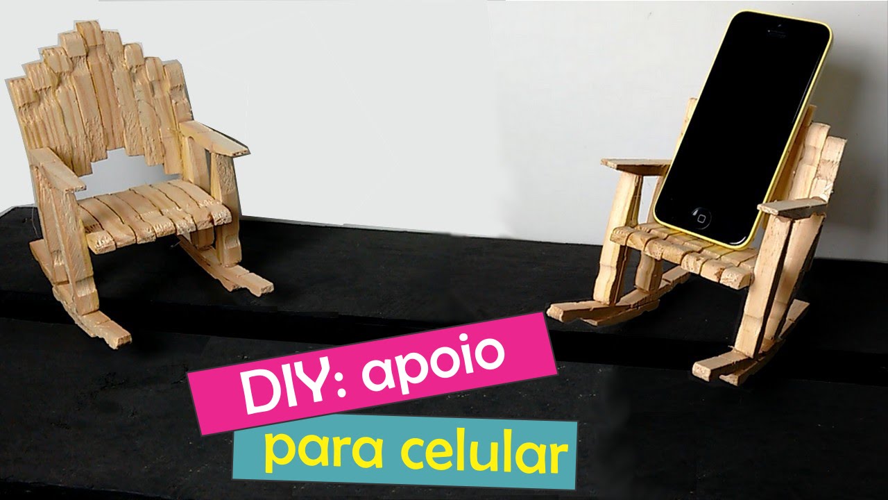 DIY: Apoio para celular - Cadeira com pregador