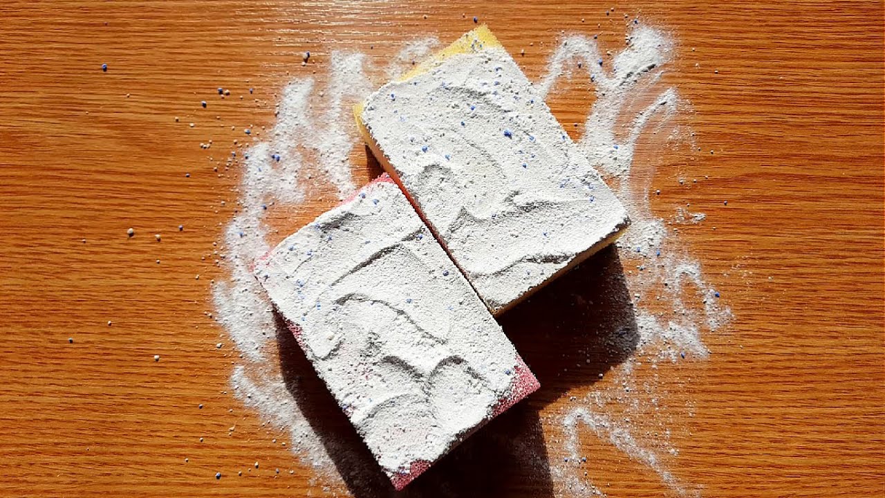 Powdery sponges destructive scratching & ripping |WATCH IN HD| ig @asmr_by_ann