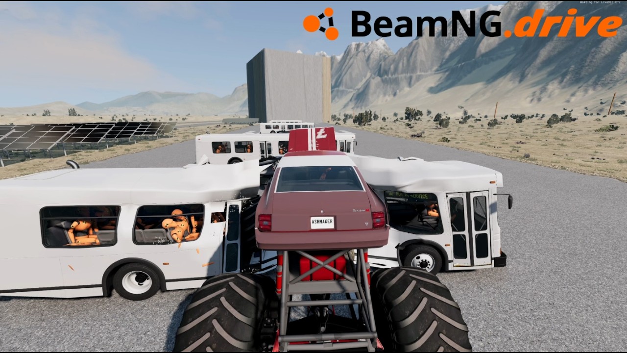 BeamNG Drive – Monster Truck vs Cars Destruction Test