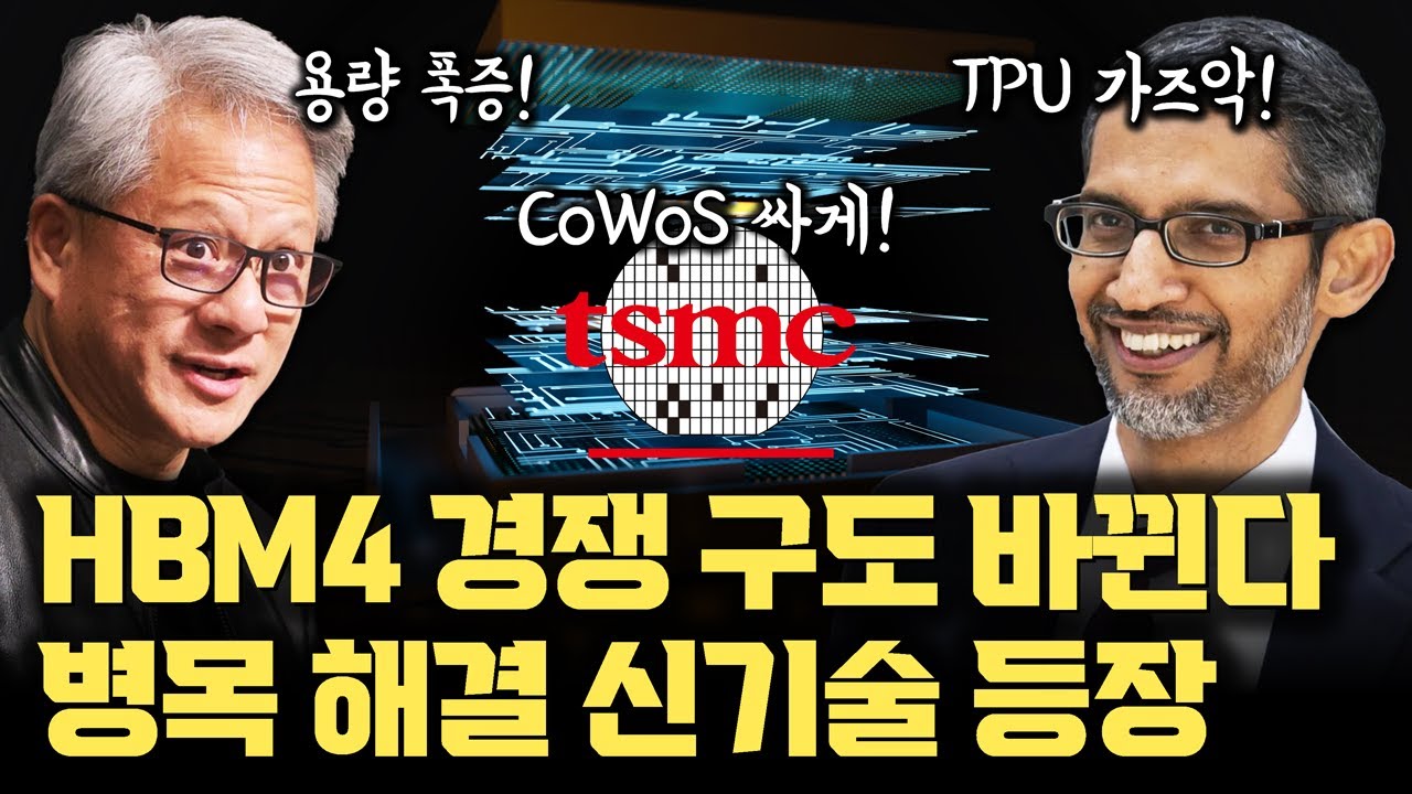 HBM4 경쟁 구도 완전히 바뀝니다... 신호 수 1/4 줄어드는데 대역폭 같다 | SPHBM4, 베이스다이 훨씬 중요 | SerDes | CoWoS-R | CoWoS-L