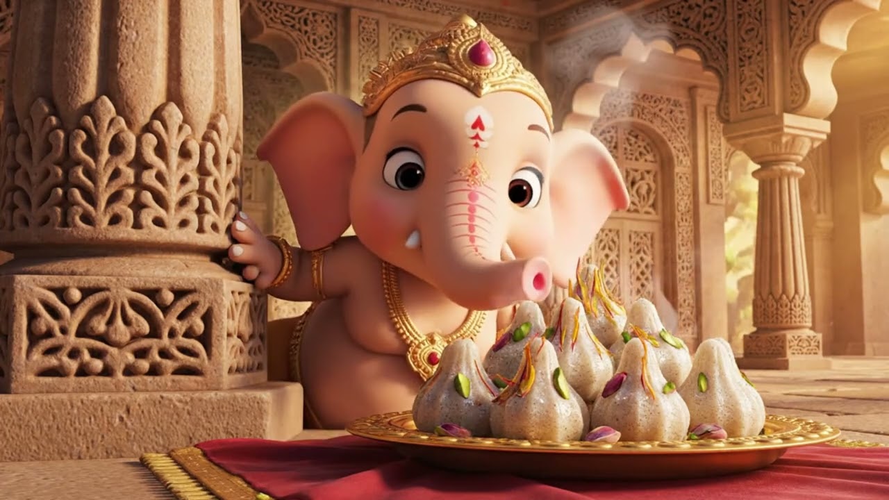 Bal Ganesh Song | Cute Animated Ganpati Bhajan | बाल गणेशा की मस्ती 🙏