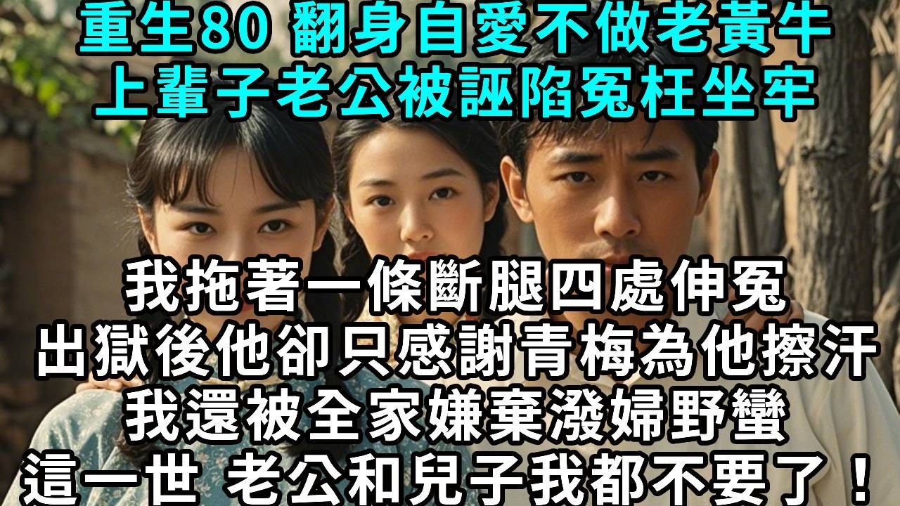 重生後翻身自愛不做老黃牛，上辈子老公被誣陷冤枉坐牢，我拖著一條斷腿四處伸冤，出獄後他卻只感謝青梅為他擦汗，我還被全家嫌棄潑婦野蠻，這一世，老公和兒子我都不要了！