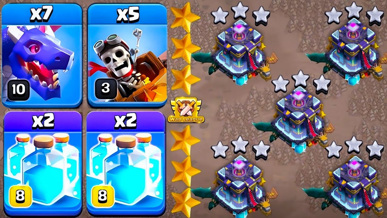 TH15 NEW ATTACK STRATEGY! Dragon With Clone  Spell : CLASH OF CLANS  ! Th15 Dragon Clone
