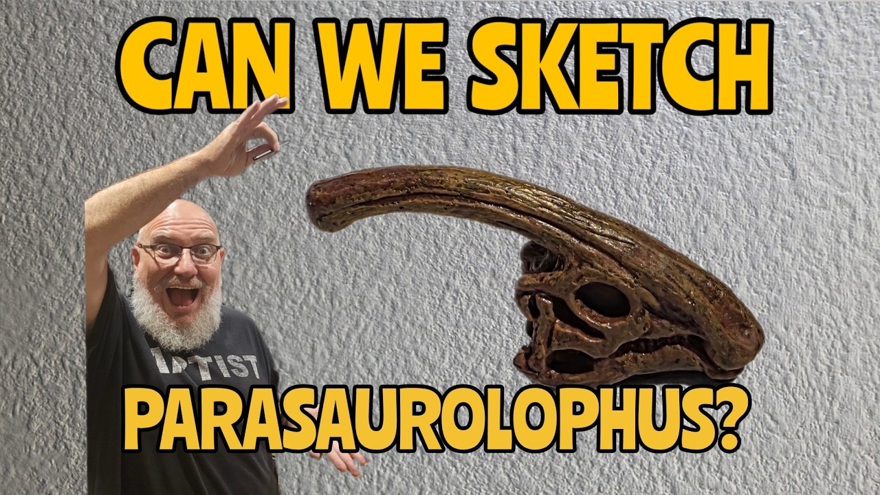 Parasaurolophus Skull - Sketch Daily day 319