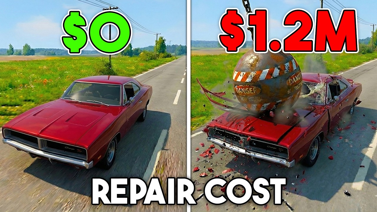 BeamNG.drive Repair Cost Test (With Dummies) | Realistic Car Crashes & Wallet Survival #3