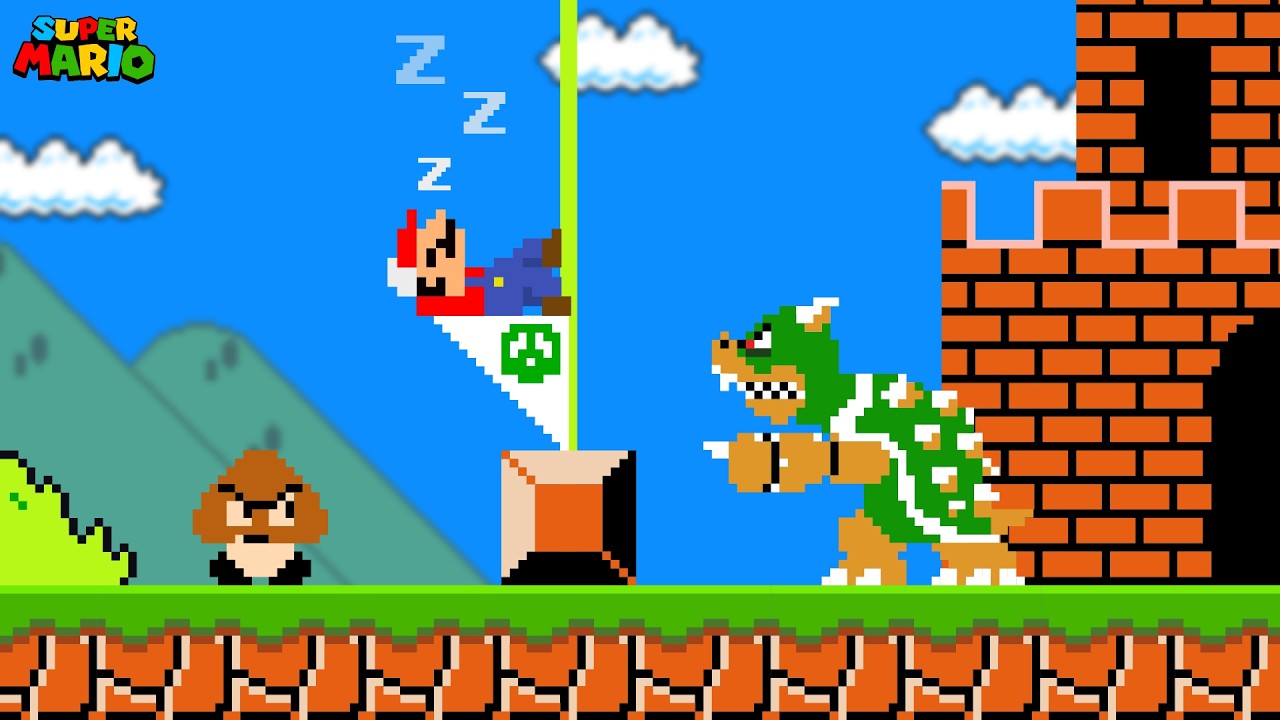 Mario Tries to Beat Super Mario Bros While Sleeping!