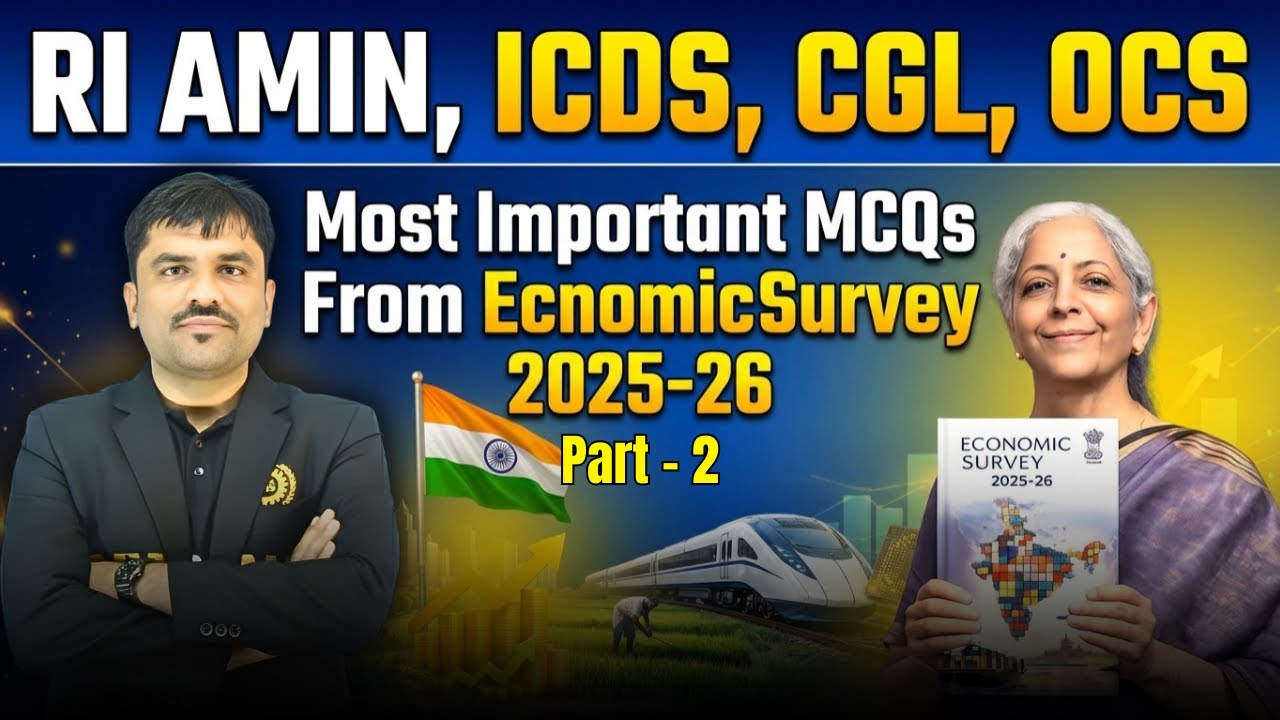 Most Important MCQsFromEconomic Survey 2025-26 part - 2  | Complete GS For OSSC CGL, RI, AMIN & ASO