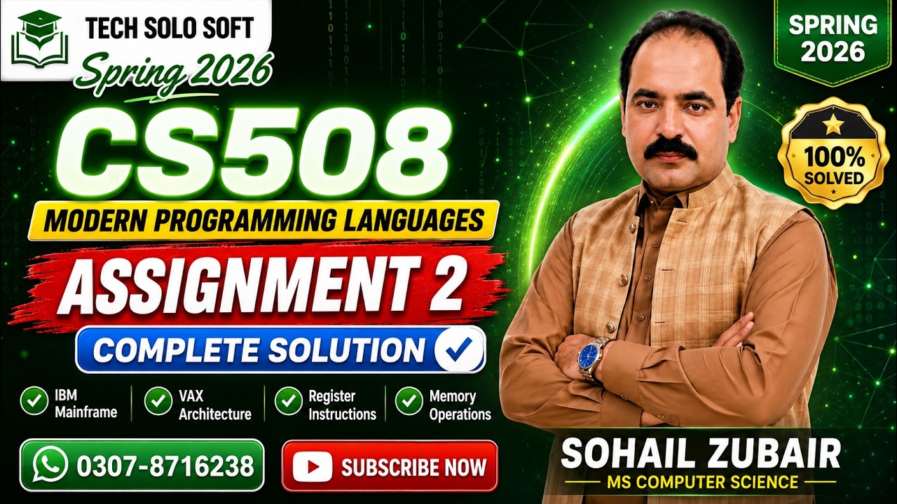 CS508 Assignment 2 Solution Spring 2026 | Modern Programming Languages | 100% Solved | Tech Solo ...