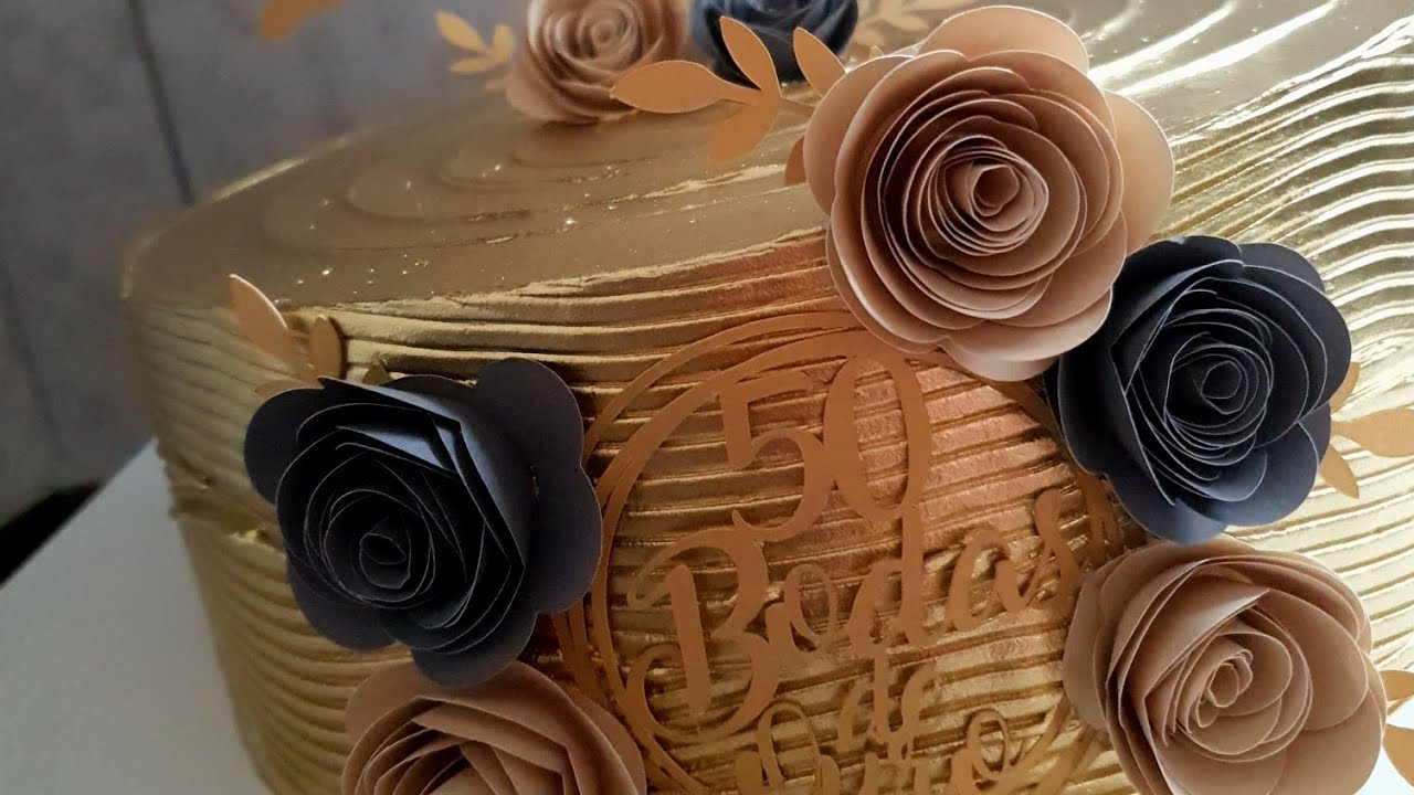 Wave Cake Dourado | Bodas de Ouro | Ateliê Doce - Lidiane Oliveira