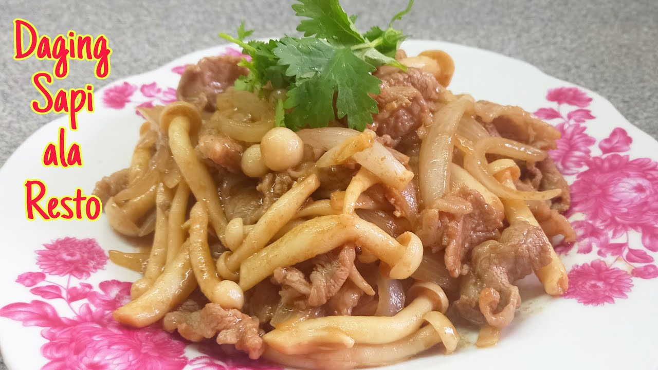 CARA MASAK DAGING SAPI BAWANG BOMBAY JAMUR ALA RESTO || TUMIS DAGING SAPI CHINESE FOOD @humairah aryu
