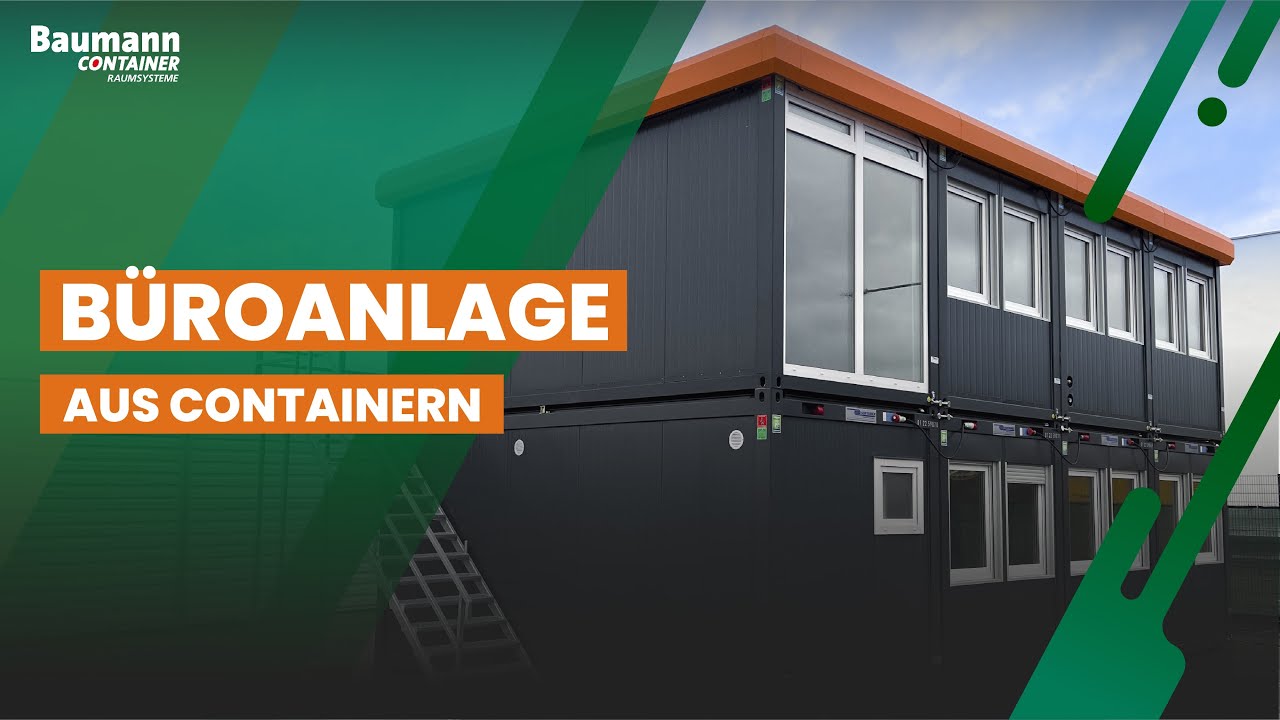 B&uuml;roanlage aus 8 B&uuml;rocontainern f&uuml;r Bauunternehmen in K&ouml;ln | Baumann Container