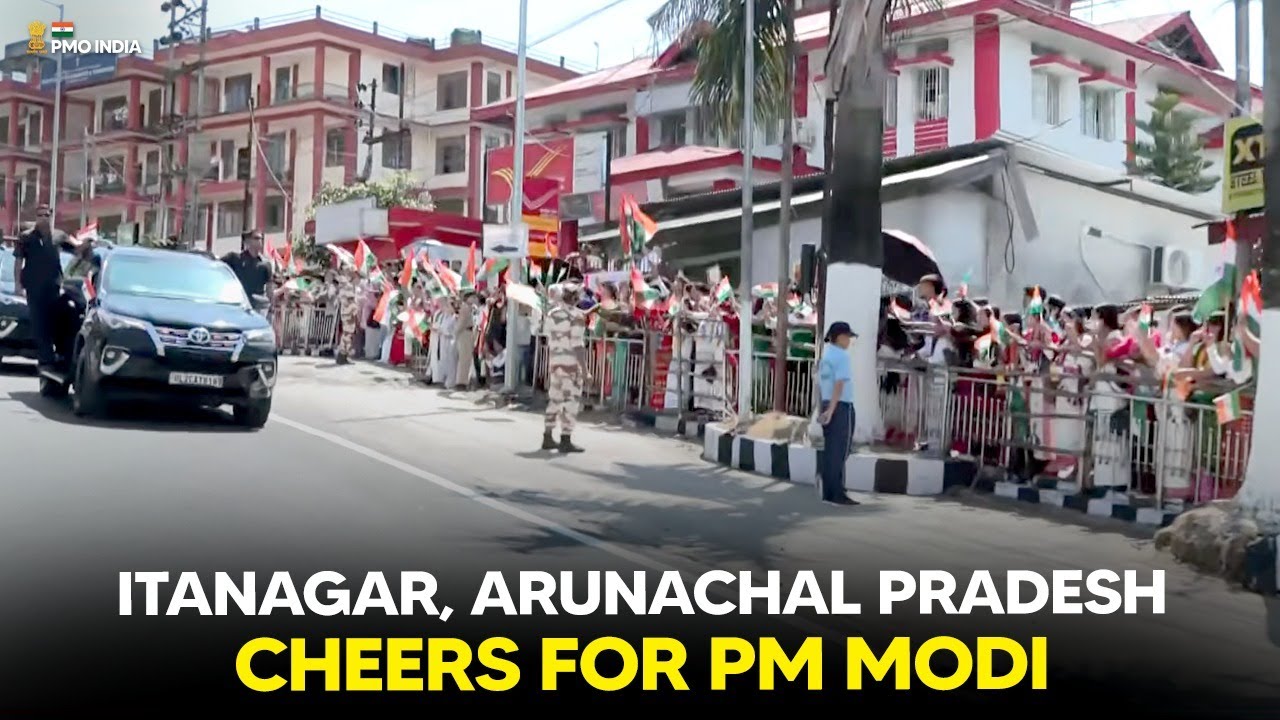 Prime Minister Narendra Modi holds an impromptu Roadshow in Itanagar, Arunachal Pradesh