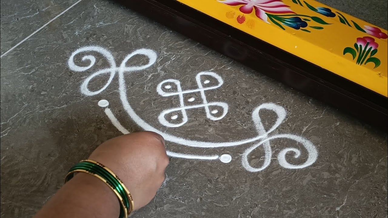 Beautiful border rangoli designs | Friday rangoli | Lotus rangoli | Border muggulu | Festival kolam