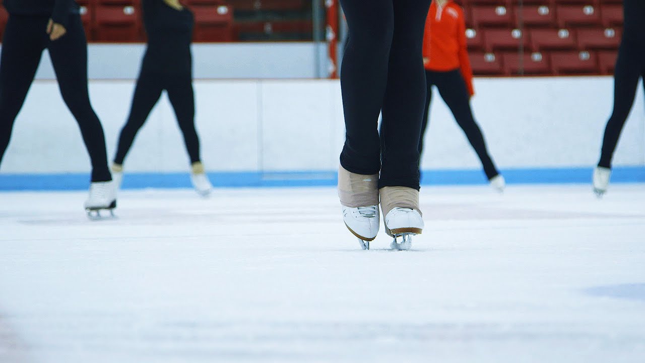 The BU Synchronized Skating Team Practices Their Routine