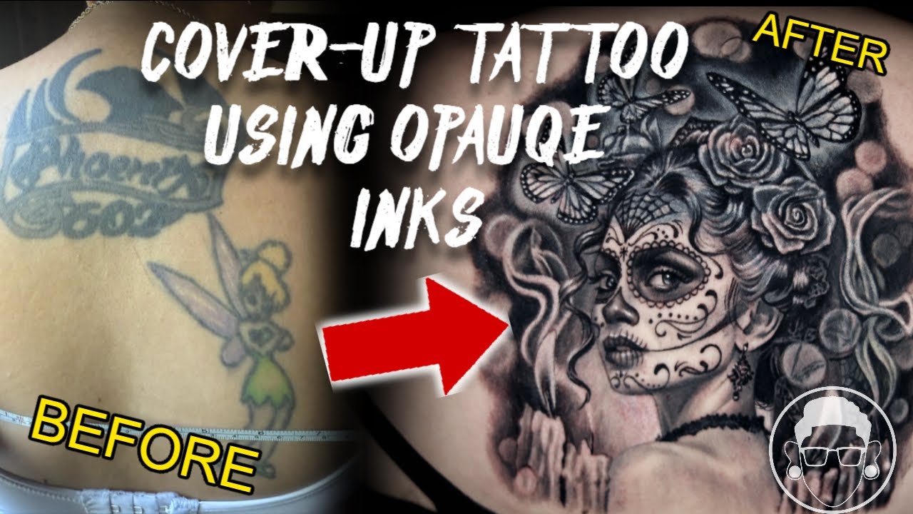 Cover-Up Tattoo Transformation | From 602 Phoenix Bird to Elegant Catrina with Opaque Inks