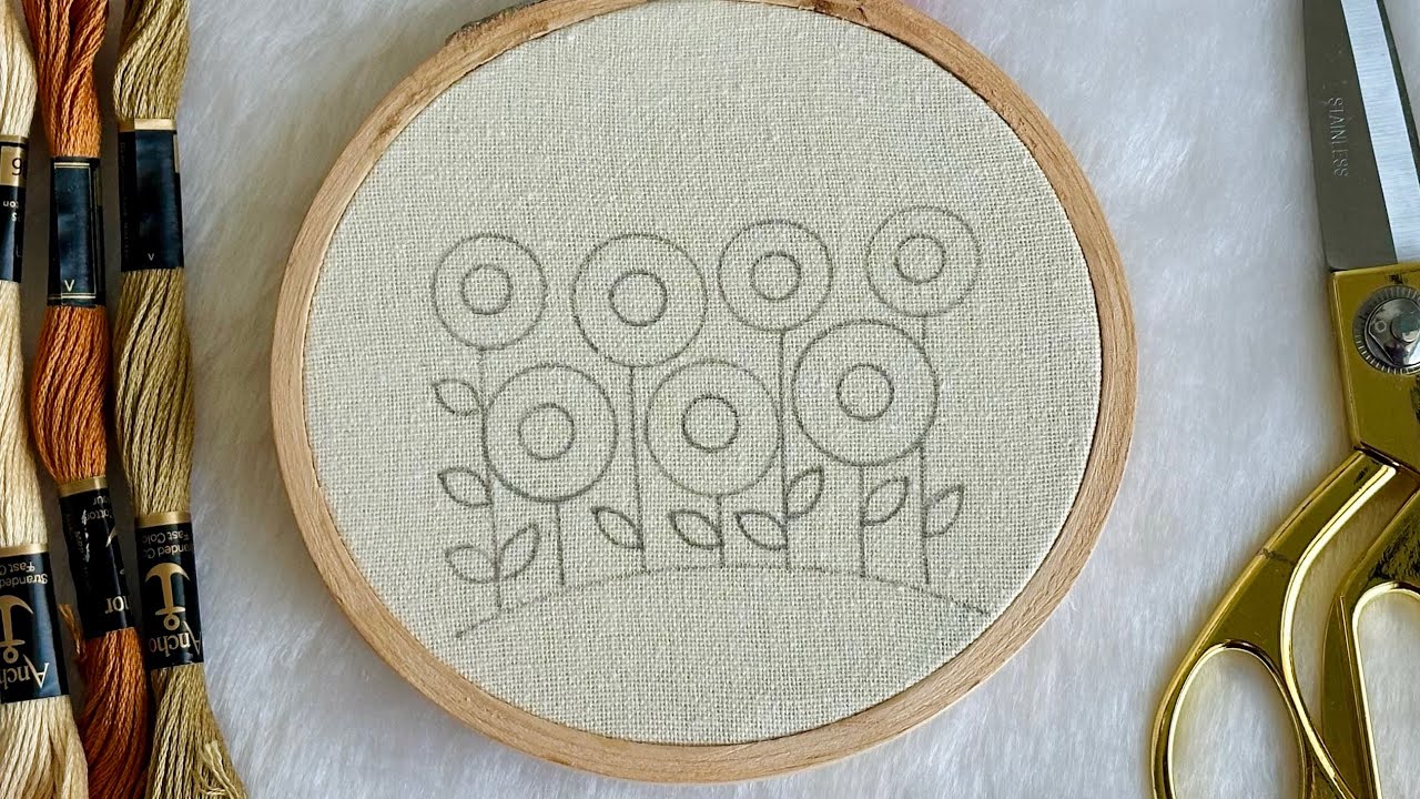 5 MINUTE EMBROIDERY!! VERY EASY 🌼 Lazy Daisy Wall Hanging Hand Embroidery Tutorial for Beginners 