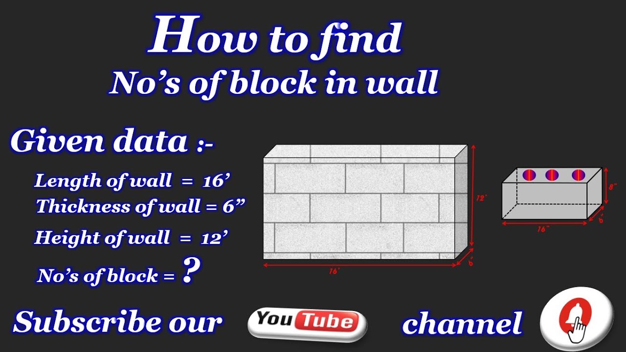 how to find NO's of block in wall||how to find quantity of block in wall#wall #block