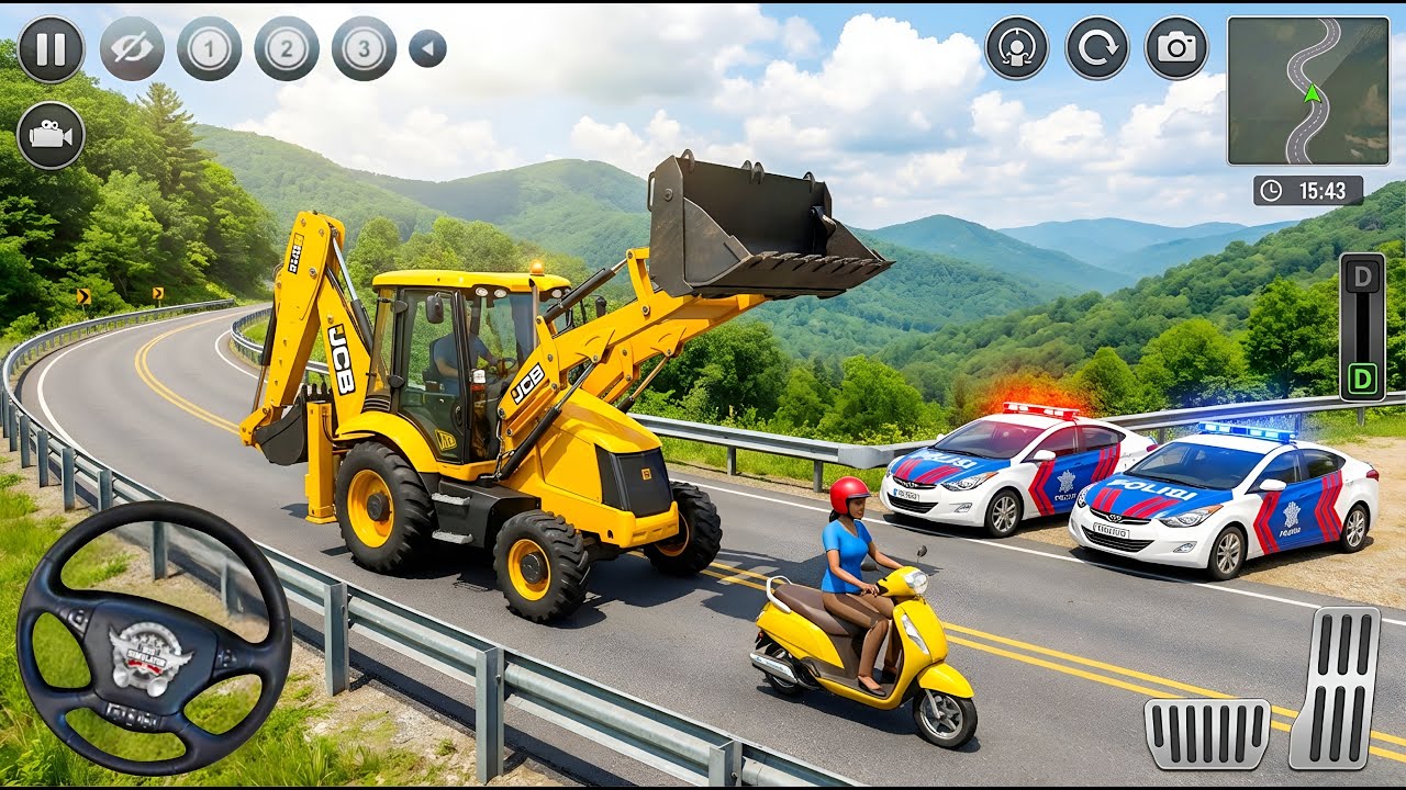 JCB Backhoe Loader Driving - Bus Simulator Indonesia - Android Gameplay