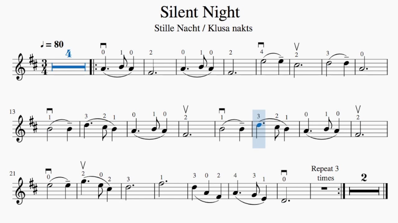 Silent Night Violin Backing Track. Christmas play along