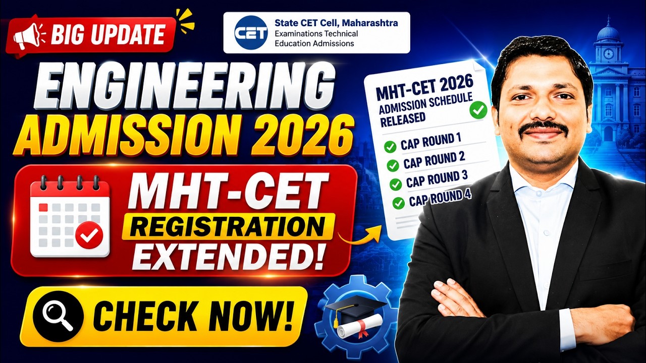 CAP Round 1, 2, 3 & 4 Complete Schedule ✅ Engineering Admission 2026 🚀 | MHT-CET 2026 🔥 | Dinesh Sir