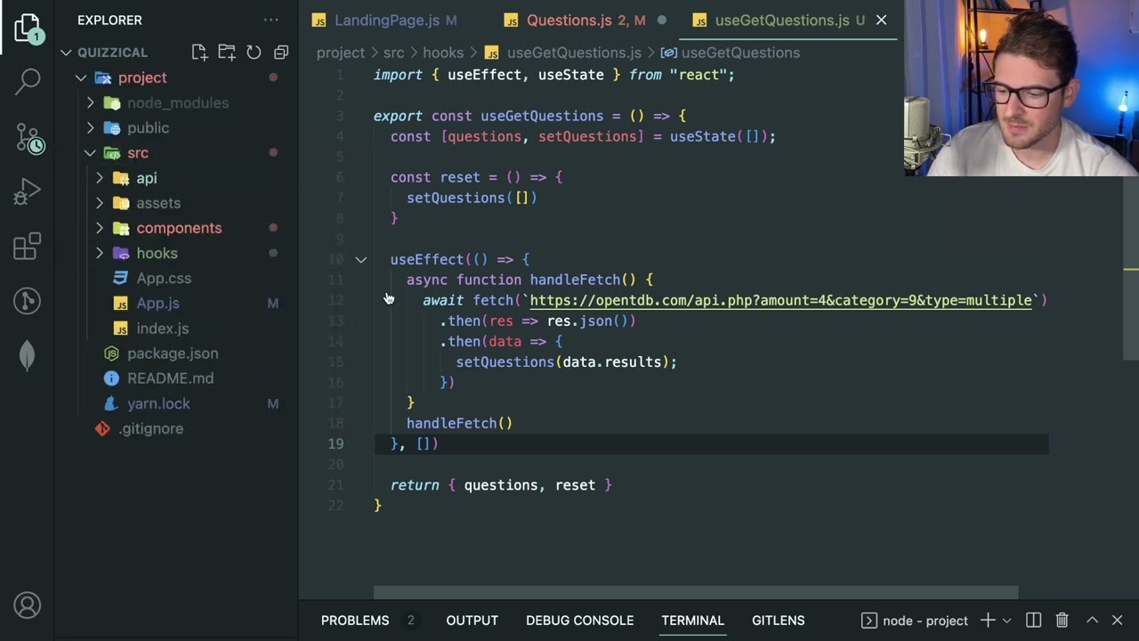 Live fixing and refactoring a subscriber's react quiz app (this was harder than I thought)