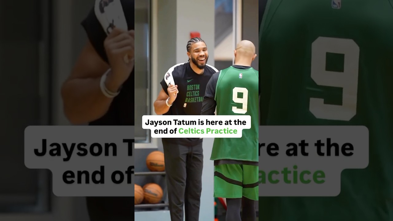 Jayson Tatum JOKING AROUND with Derrick White at Celtics Practice