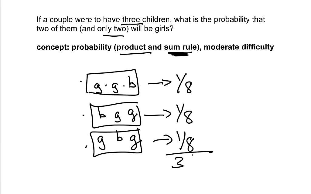 Genetics: not a problem. Product and sum rule.