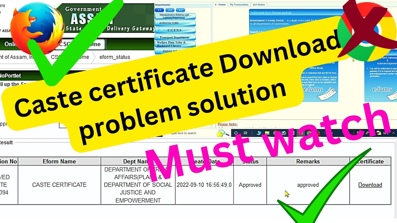 Caste certificate Download problem solution in Assam 2023// secure connection failed and Unsupported