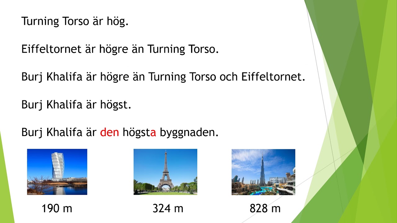 Adjektiv - komparation -superlativ bestämd form