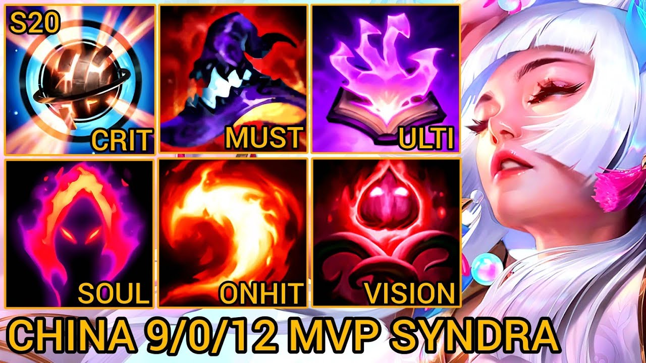 Sovereign 320 Syndra Mid Lane MVP 9/0/12 - China Wild Rift New Meta Build & Runes By Tiarty
