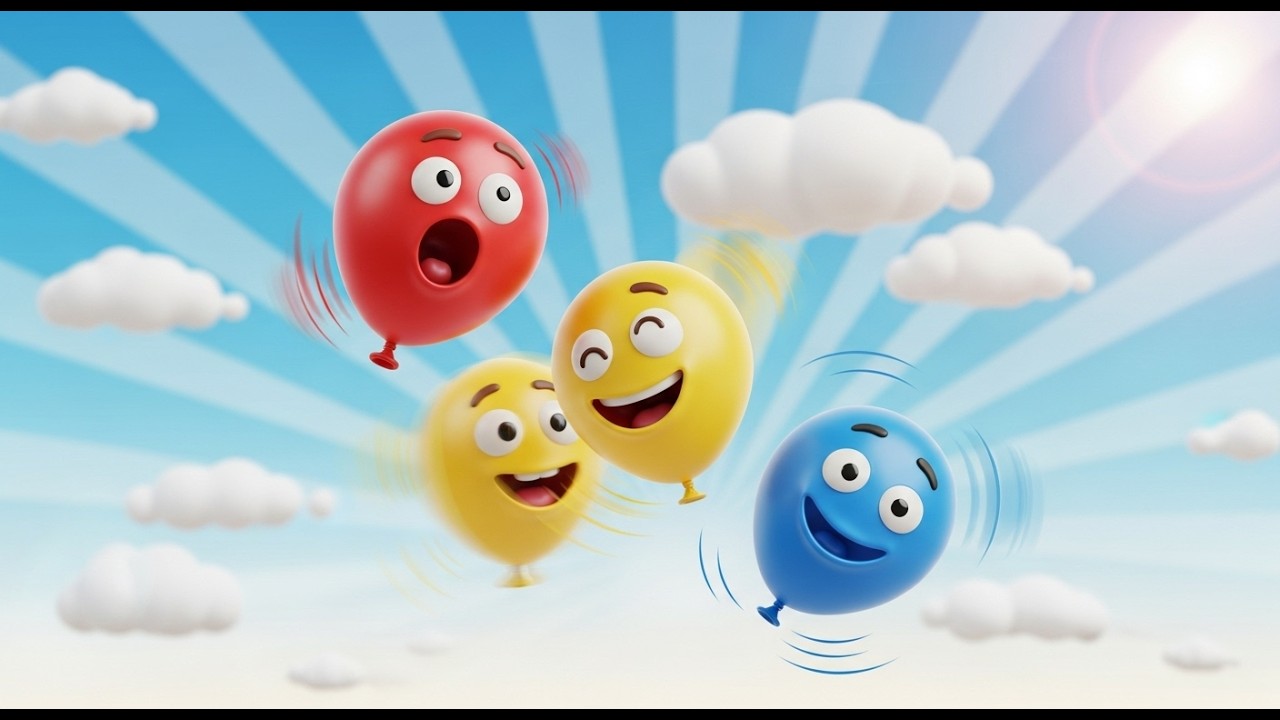 Three Little Toy Balloons Pop Pop Pop 🎈 | Fun Colors & Counting Song for Kids