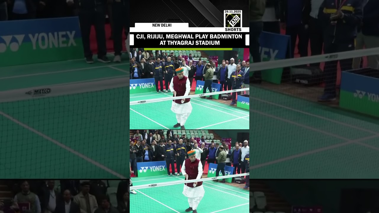 CJI Surya Kant, Kiren Rijiju, Arjun Ram Meghwal play at All-India Judges Badminton 2025