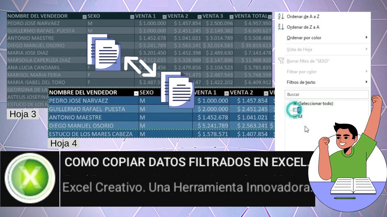 COMO COPIAR DATOS FILTRADOS EN EXCEL.