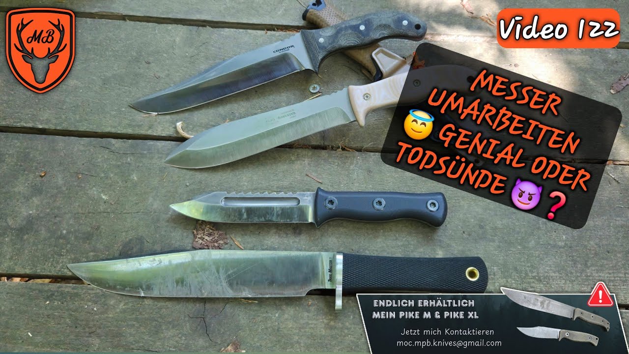 Outdoor Messer Umarbeiten Sinn oder Unsinn🤔 | Puma Robuster, Cold Steel Trailmaster usw...