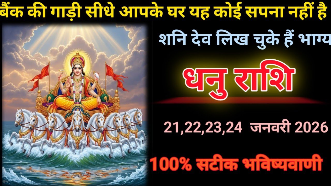  धनु राशि 21,22,23,24 बैंक की गाड़ी सीधे आपके घर यह कोई सपना नहीं हैशनि देव लिख चुके हैं भाग्य