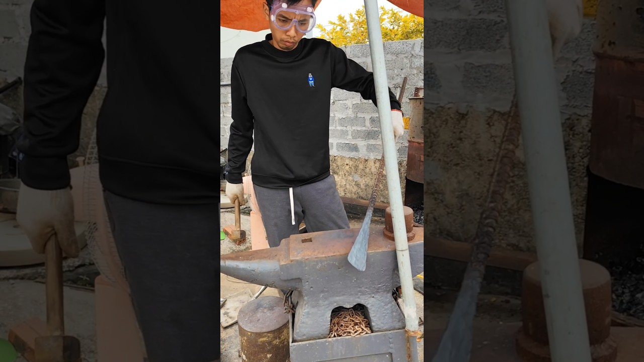 I forged some old construction steel into a farmer's crowbar. 