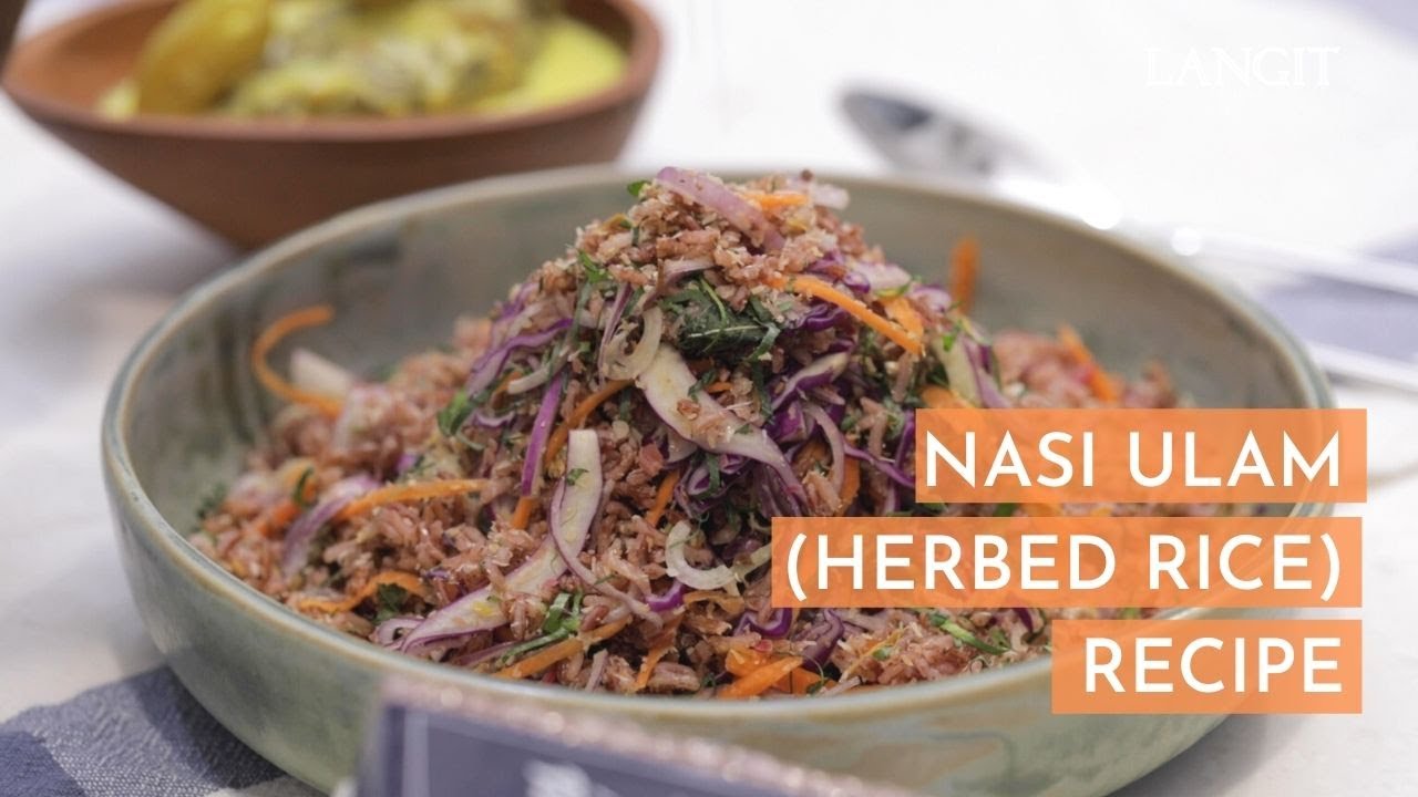 Nasi Ulam Recipe. Colourful Herbed Rice.