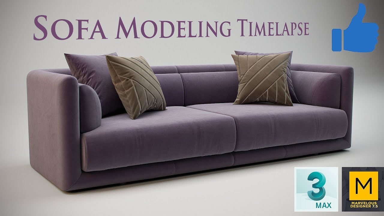 Sofa Modeling 2 Timelapse  - 3Dmax File Download