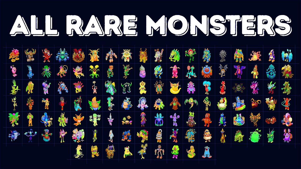 ALL RARE MONSTERS in My Singing Monsters by Alphabetical order | All Sounds & Animations