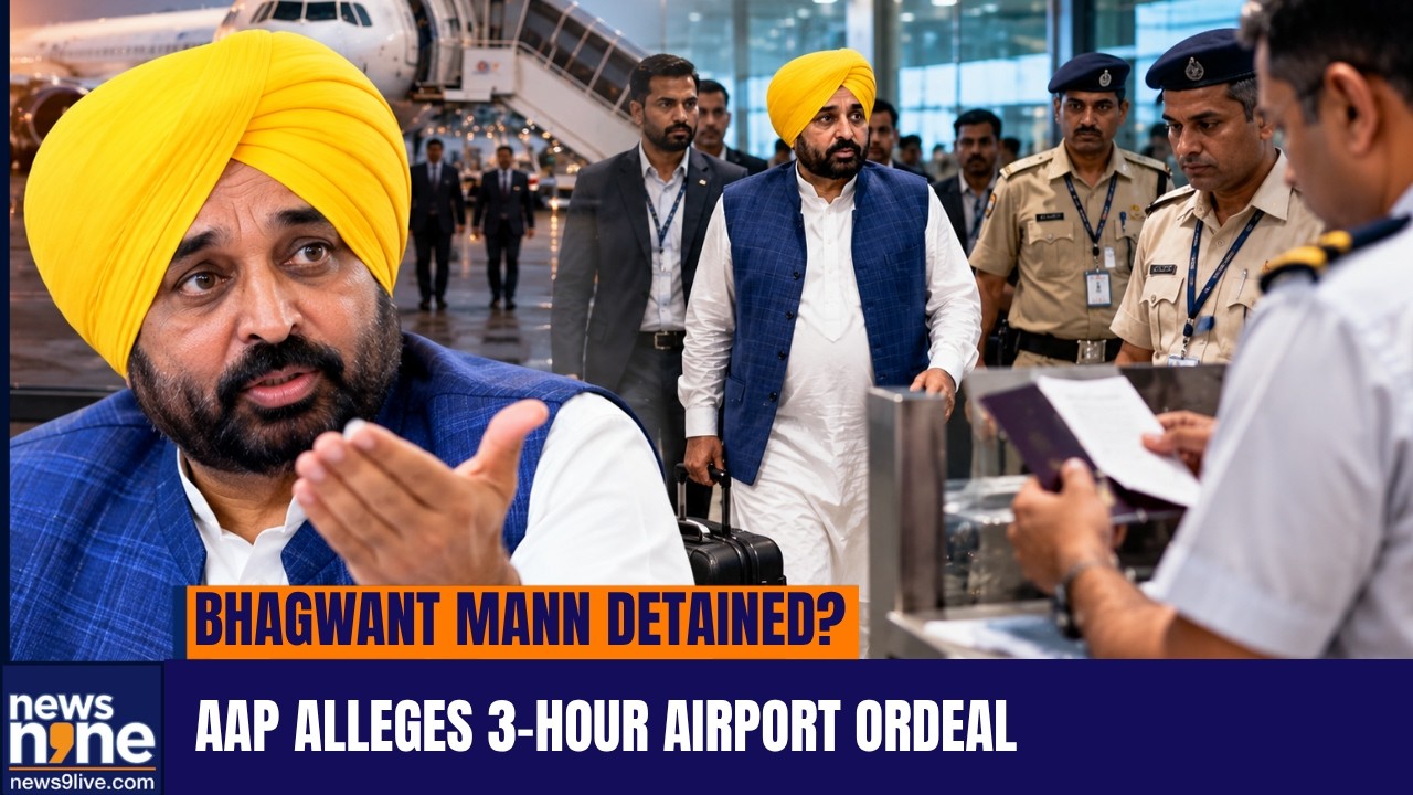 Delhi News: Punjab CM Bhagwant Mann Detained At Delhi Airport, Fined Rs 50,000 Alleges AAP | BJP