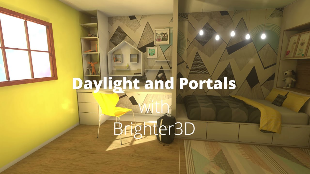 Daylight and Portals in Brighter3D for SketchUp tutorial indoor rendering