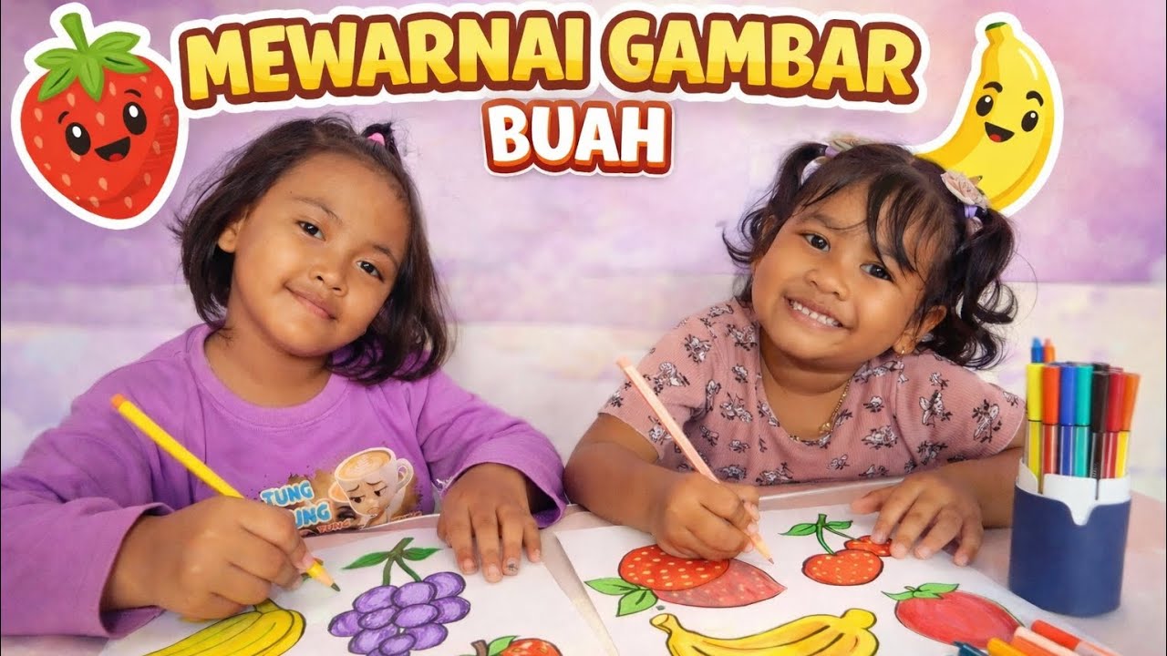 Mewarnai Gambar Buah 🍎🍌 | Vlog Anak Seru