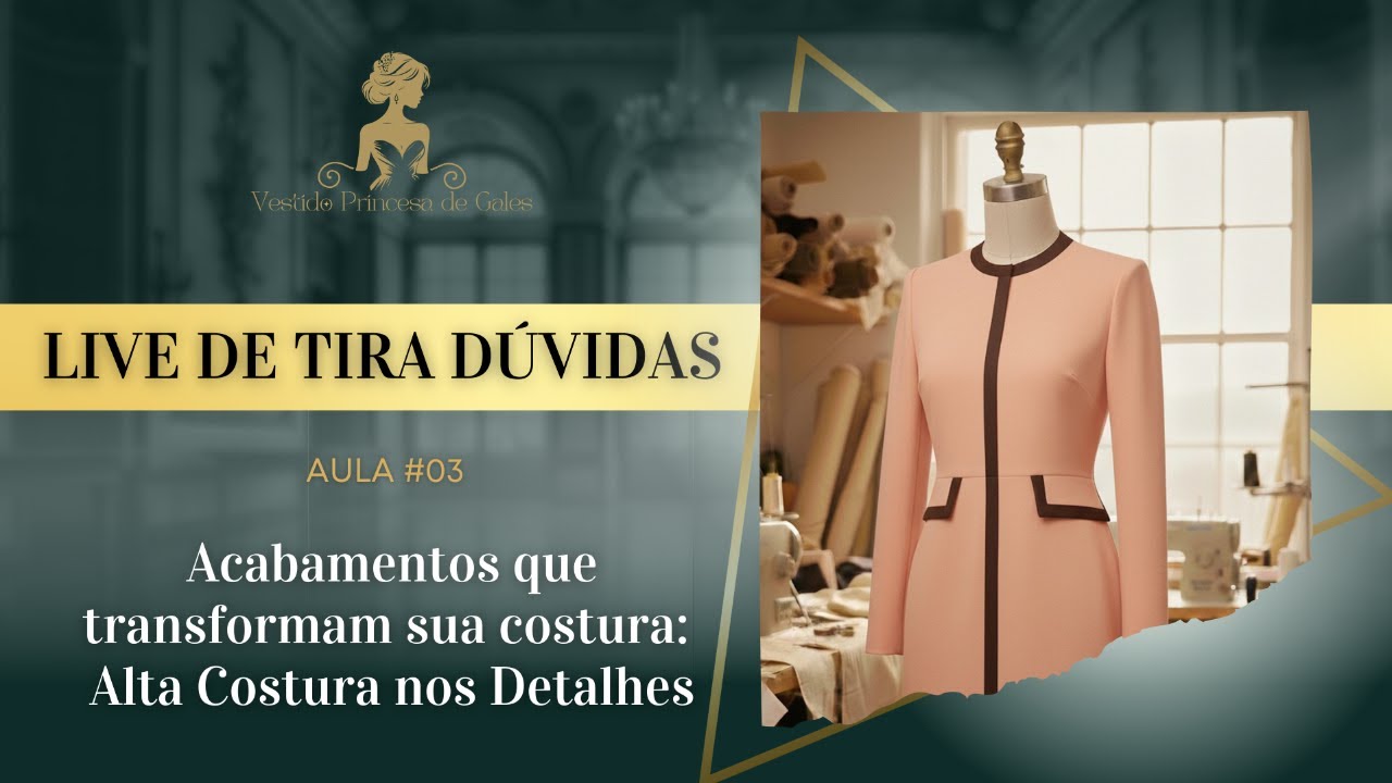 🔹 Live Tira-Dúvidas Aula 4– Acabamentos que Transformam sua Costura: Alta Costura nos Detalhes