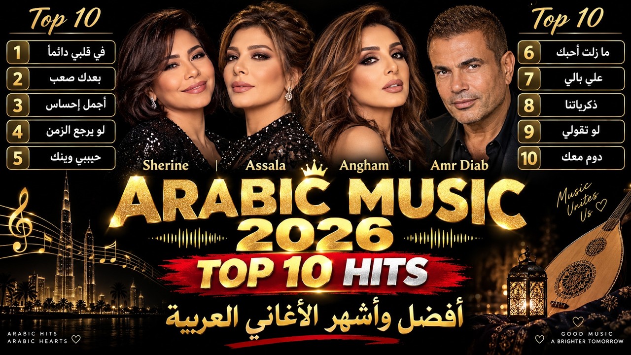 Arabic Music 2026 🔥 Top 10 Hits | أفضل وأشهر الأغاني العربية | Sherine, Assala, Angham, Amr Diab