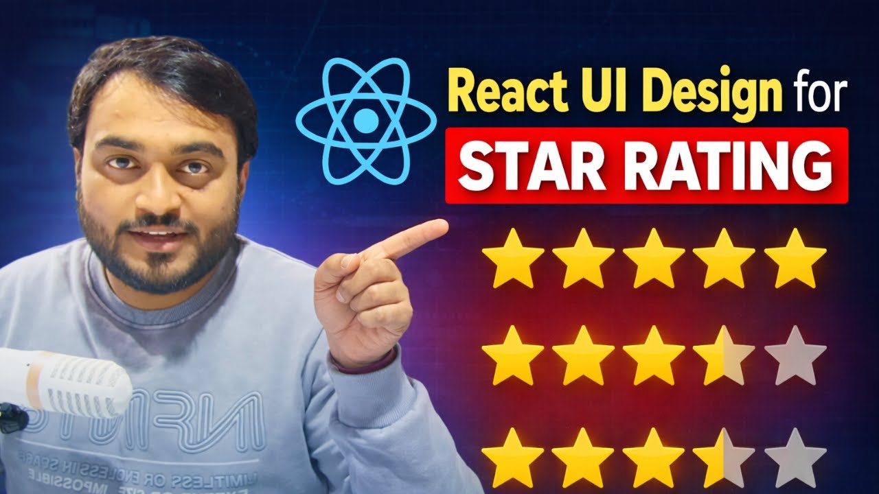 Day-77/100 Design Star Review Rating UI in React || React NextJS Tutorial for Beginners in Hindi
