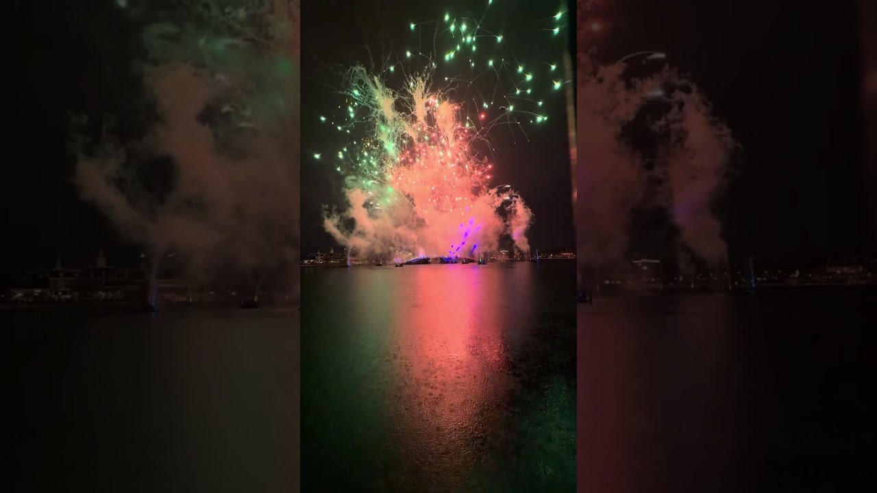 Epcot night time water and fireworks show