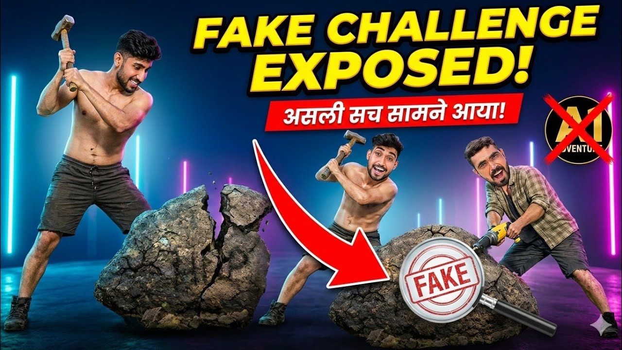 A1 Adventure Giant Rock breaking Challenge Fake? 😱 Reality Chai ! 🤯