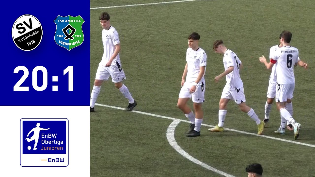 EnBW-Oberliga - A-Junioren: SV Sandhausen 20:1 TSV Amicitia Viernheim